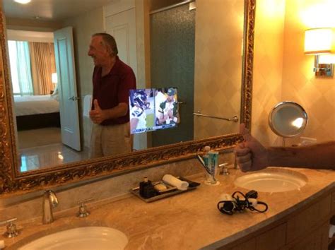 Tv In Bathroom Mirror Hotel Everything Bathroom