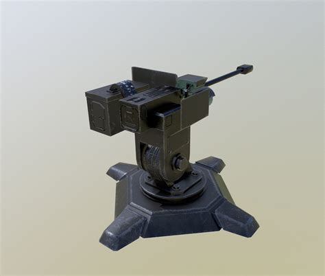 3d Model Combat Automatic Turret Vr Ar Low Poly Cgtrader