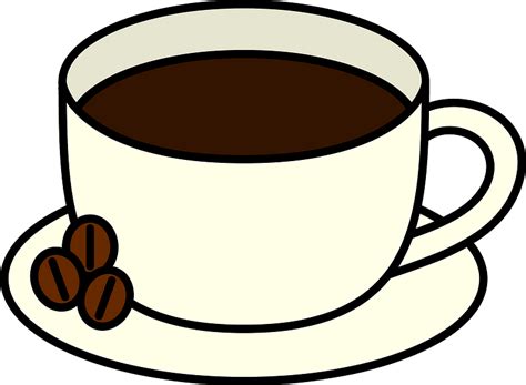 Cup Of Coffee With Coffee Beans On The Saucer Clipart Free Download