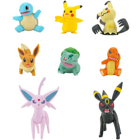 Pokémon Battle Figure 8 Pack Features Charmander Bulbasaur Squirtle Mimikyu Pikachu Eevee