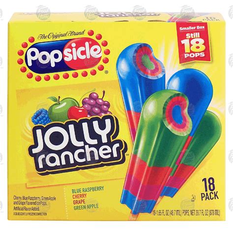 Popsicle Jolly Rancher Ice Pops Blue Raspberry Cherry Gra297 Fl Oz