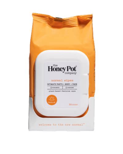 The Honey Pot® Feminine Wipes For Normal Skin Intimate Parts Body And Face Plant Derived 30 Count