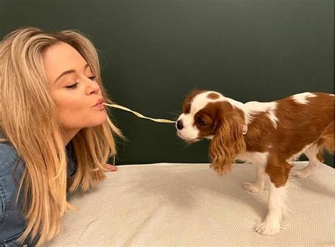 Emily Atack Recreates Lady And The Tramp Spaghetti Kiss With Her