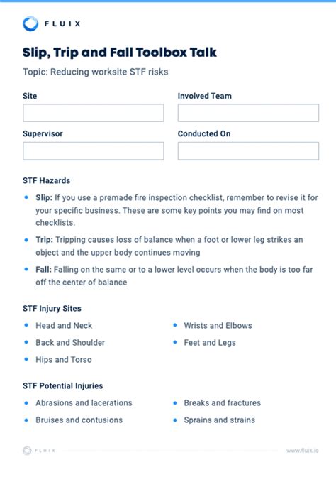 Osha Toolbox Talks Checklist Hse Toolbox Talk Template