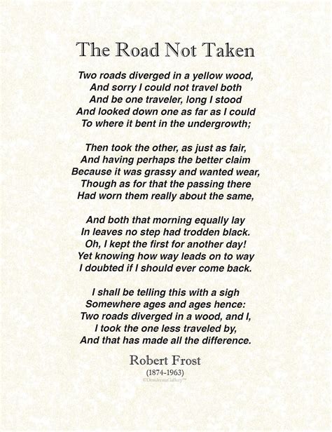 Words Of Wisdom By Robert Frost The Road Not Taken Poem On Fine