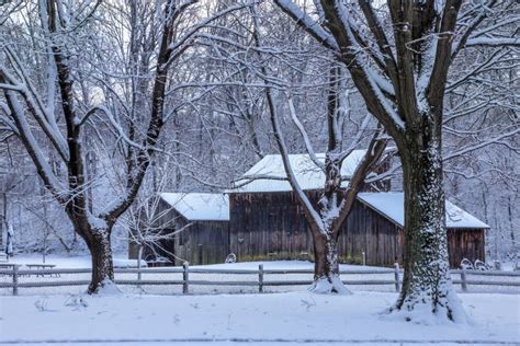 Snow And Barn Editorial Photo Image Of Landscape Cabin 64675931