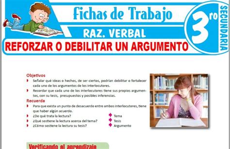 Razonamiento Verbal Para Tercero De Secundaria Fichas De Trabajo