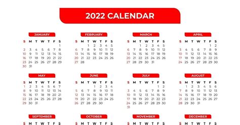 Calendario 2022 Modelo De Calendário 2022 Com Linha 2737635 Vetor No