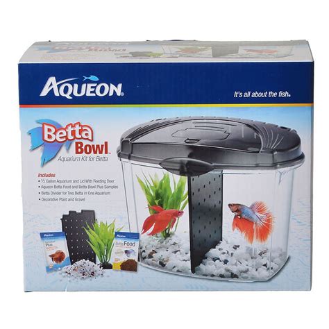 Aqueon Betta Bowl Starter Aquarium Kit Black