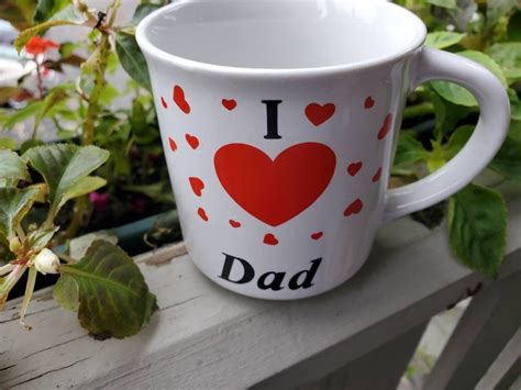 Vintage I Love Dad Heart Coffee Mug T For Dad Etsy Coffee Heart