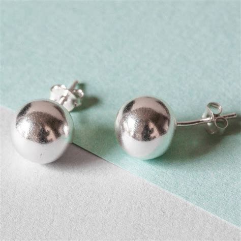 Sterling Silver Large Ball Studs By The Jewellery Boutique