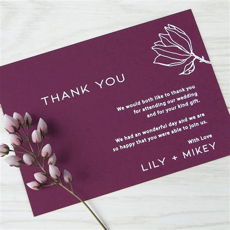 Lily Thank You Card Pure Invitation Wedding Invites