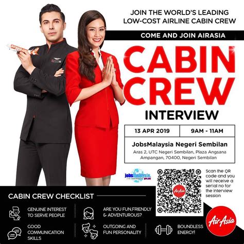 Cabin crew jobs get a lot of applicants (sometimes thousands) who come across with similar qualities on paper. AirAsia Cabin Crew Walk-In Interview Seremban (April ...
