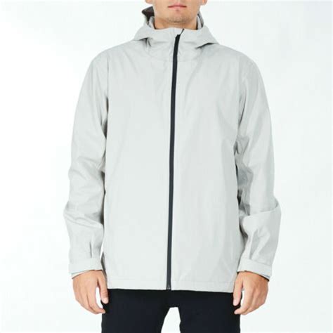 Goplus Mens Waterproof Rain Jacket Windproof Hooded Raincoat Shell W