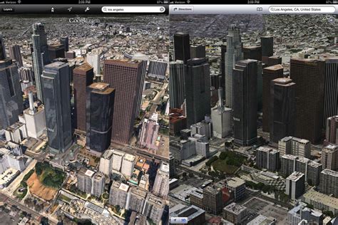 The real effect of 3d. Apple's 3D maps look much better than Google's