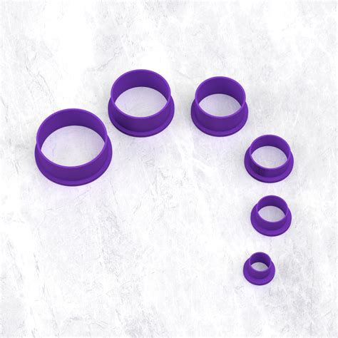 Stl File 6pcs Polymer Clay Cutters Circles 🟣・3d Printable Model To