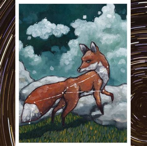 Vulpecula The Fox Constellation Fauna Series Fine Art Giclee By