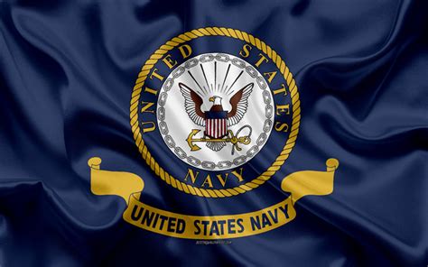 Download Wallpapers Flag Of The United States Navy Silk Blue Flag