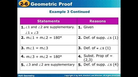 The recommended lessons from nagwa for each section of this textbook are provided above. Geometry Lesson 2.6-2.7 Completing Proofs - YouTube