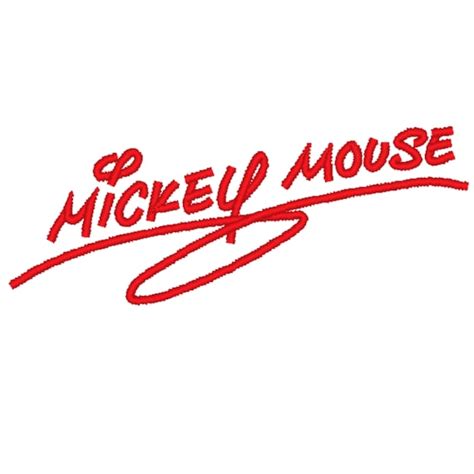 Mickey Mouse Autograph Design For Machine Embroidery Etsy