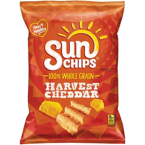 Sunchips Harvest Cheddar Whole Grain Snacks 7 Oz Bag Contains