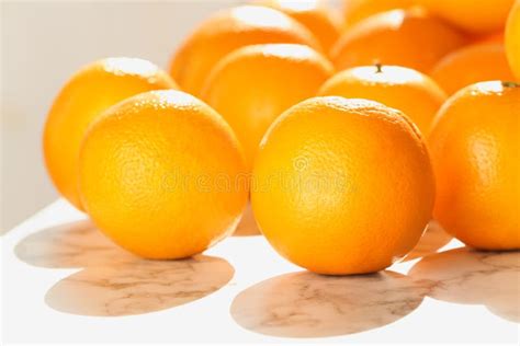 Fresh Juicy Oranges On Table Closeup Stock Photo Image Of Ripe