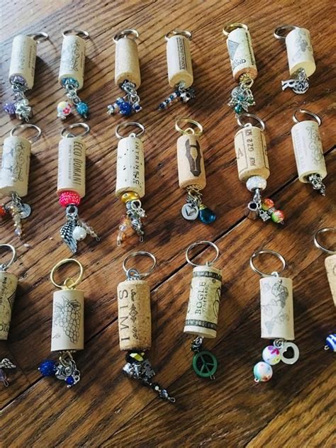 Wine Cork Keychains Upcycled Image 1 Wine Corks Decor Upcycled Wine