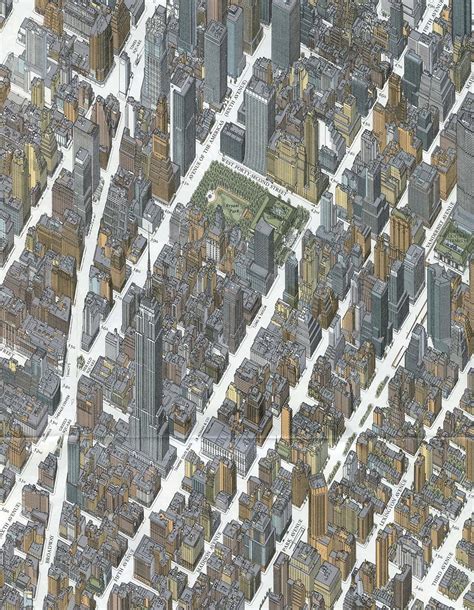 Andersons New York Isometric Map Of Midtown Manhattan In Detailed
