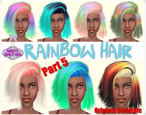 Sims 4 Hairs ~ Annett S Sims 4 Welt Rainbow Hairstyle Part 5 Original Stealthic