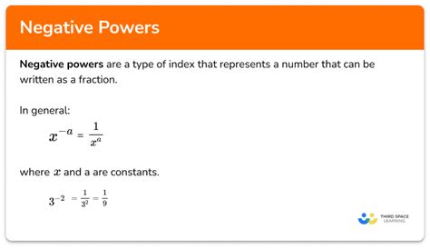 Negative Powers Gcse Maths Steps Examples And Worksheet