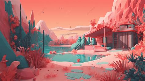 Pink Mountain Game Background Natural Scenery Game Background