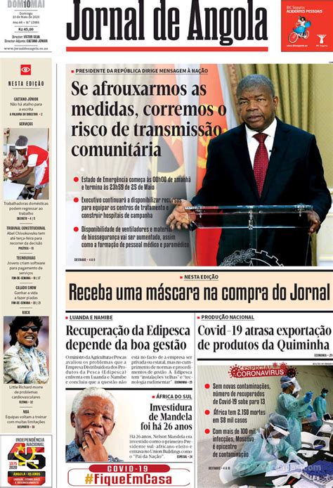 Capa Jornal De Angola De 2020 05 10