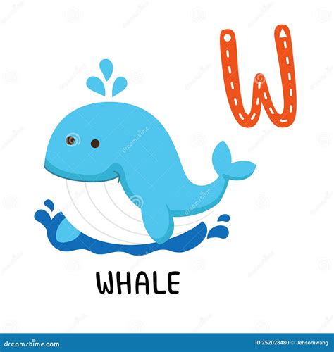 Animal Alphabet Letter W Whale Stock Vector Illustration Of Child