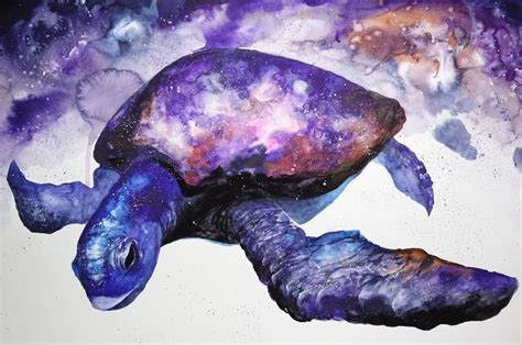 Galaxy Turtle Background Art Print By Sentimint X Small In 2020