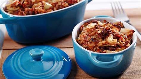 Stir in bean sprouts and beef; Cabbage roll casserole | Heart and Stroke Foundation ...
