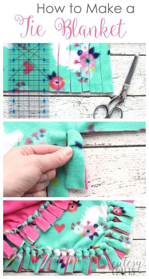 How To Make A Tie Blanket From Fleece Cutesy Crafts Diy Tie