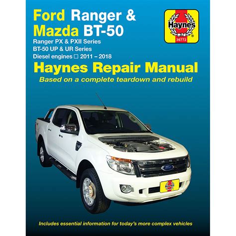 Haynes Car Manual For Ford Ranger Mazda Bt 50 2011 2018 36772