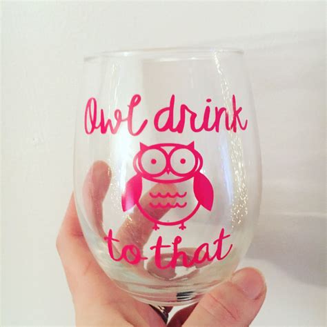 Owl Wine Glass Funny Wine Glass Etsy Wine Glass Funny Wine Glass