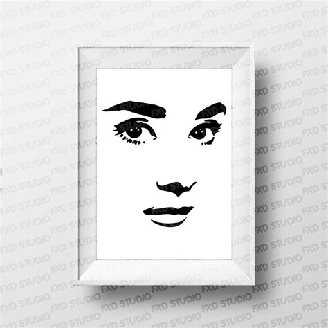 Audrey Hepburn Silhouette Clip Art Image Audrey Hepburn Face Etsy