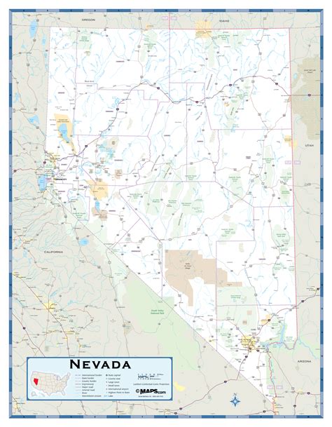 Large Detailed Administrative Map Of Nevada State With Roads Highways