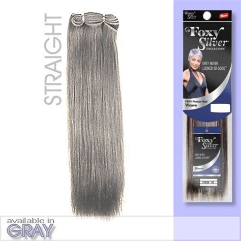 Foxy Silver Weave Hh Yaki Straight Inch Human Hair Weave In Flatware Silverware