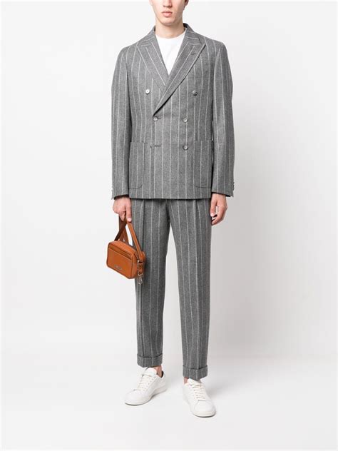 Boss Striped Double Breasted Suit Farfetch