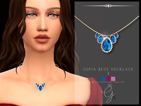 Sofia Sapphire Necklace 2 Glitterberry Sims In 2023 Sapphire