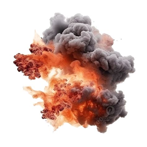 Smoke And Fire Explosion Isolated 3d Render 3d Adventure Blast Png