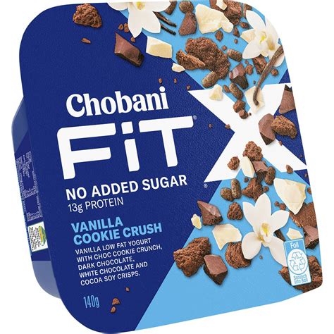 calories in chobani fit x vanilla cookie crush calcount