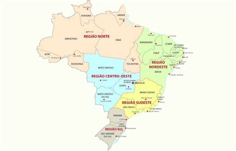 Regiões Do Brasil Estados E Capitais Características E Mapa