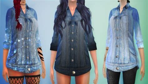 Denim Jacket Set Sims 4 Female Clothes