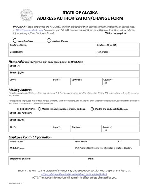 Alaska Address Authorizationchange Form Fill Out Sign Online And