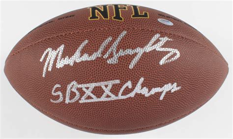 Mike Singletary Signed Nfl Football Inscribed Sb Xx Champs Schwartz
