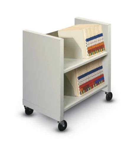Mini Medical Chart Carts Two Shelf With End Panels Under Table